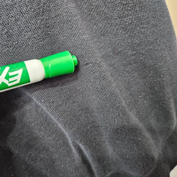 Mens Sweater Pullover Shirt 1/4 Zip M Navy Blue Big Pony Embroidered Long Sleeve - Picture 8 of 10